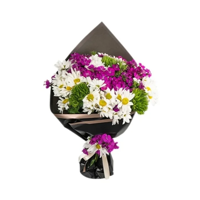 Mor Hüsnü Yusuf Beyaz Papatya Buketi.35 Cm