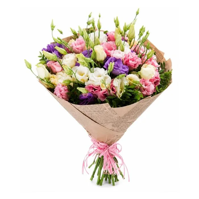 Nostaljik Bahar Karışık Lisianthus Buketi