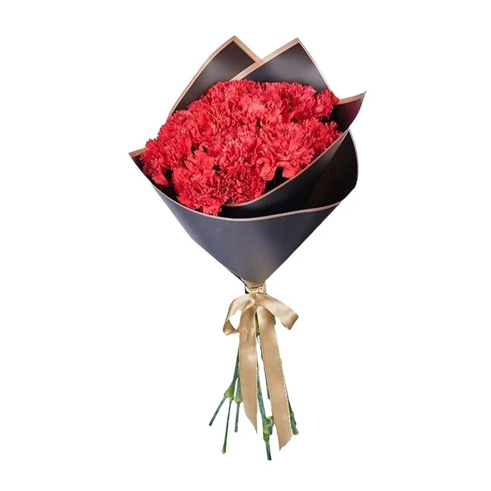 Siyah Ambalajlı Karanfil Buketi 10’lu 40 Cm